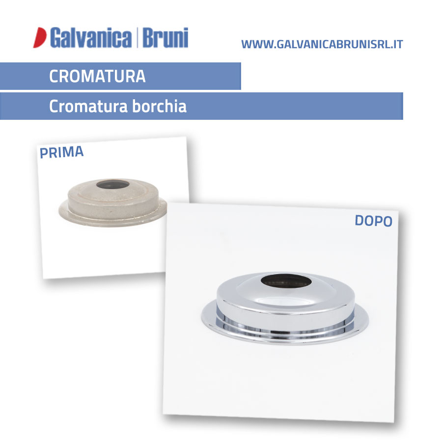 Prima e dopo cromatura borchia